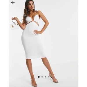 Ivory white cutout dress